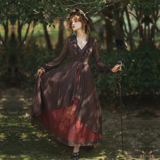 [Sale Period Ended] Porcelain Flower Garden Sheer Cardigan Long Length
