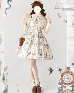 Eternal Echo Classic Dress And Jacket Setup With Headband -LOLITA Shop O1CN01pMyZmr2IEO0qRf4s8 482929254