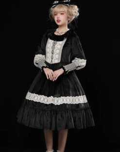 Evening Prayer Velvet Frill Neck Dress -LOLITA Shop O1CN01pRu2a125h9hj6qx0o 2200541717557