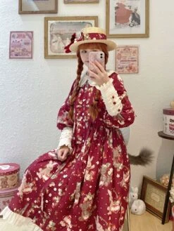 Bunny Bear Bunny Long-sleeved One-piece Dress With Bunny Ears, Long Length -LOLITA Shop O1CN01pzH0mv20M1h6vsB6H 2430736834