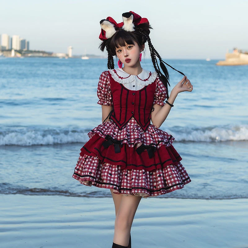 Queen Of Hearts Gingham Check Blouse And Skirt Setup 4 Queen Of Hearts Gingham Check Blouse And Skirt Setup - Image 2