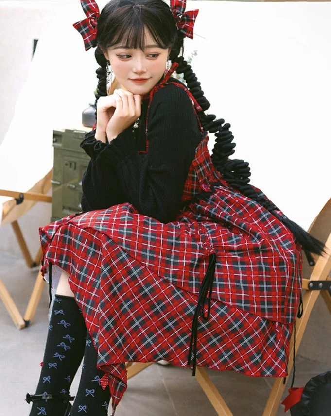 Punk Lolita Tartan Check Jumper Skirt 17 Punk Lolita Tartan Check Jumper Skirt - Image 15