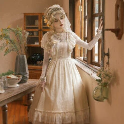 Cashew Flower Lace Antique Style Dress