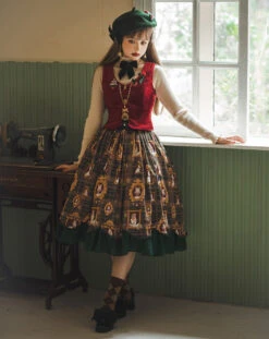 [Pre-order] Frame Cat And Checkered Layered Skirt -LOLITA Shop O1CN01qJ1Y042GOLIGTZrpq 57119005