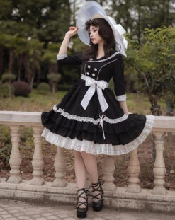 Retro Movie Star Double-breasted Dress -LOLITA Shop O1CN01qbmGKi1Ogfm4Yg9u1 1808251735