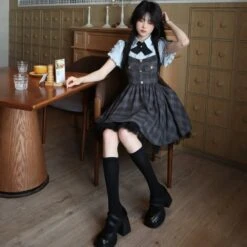 Gray Plaid Strap Jumper Skirt 13 Gray Plaid Strap Jumper Skirt -LOLITA Shop O1CN01sn4PF822QGRw7jg7k 58327114