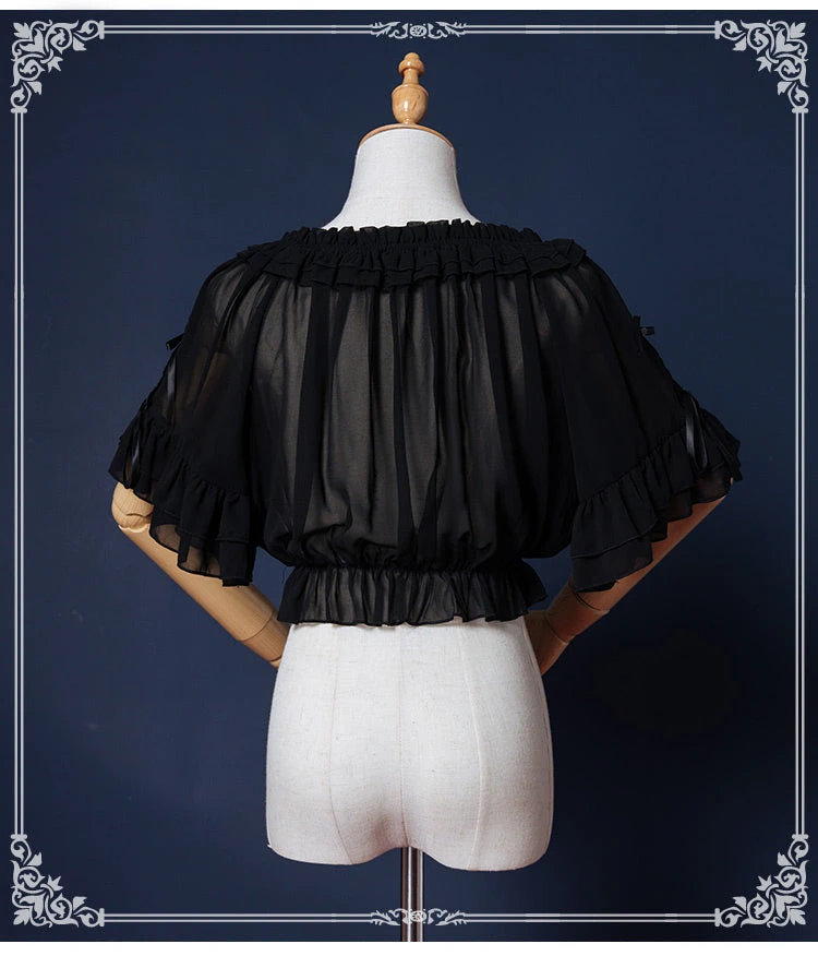 Chiffon Half-sleeve Sheer Blouse 7 Chiffon Half-sleeve Sheer Blouse - Image 5