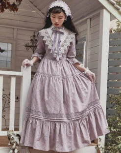 Classical Cotton-jacquard Lace Stand-collar Dress 28 Classical Cotton-jacquard Lace Stand-collar Dress -LOLITA Shop O1CN01tKrjbQ1RFbIUzECbU 394312082