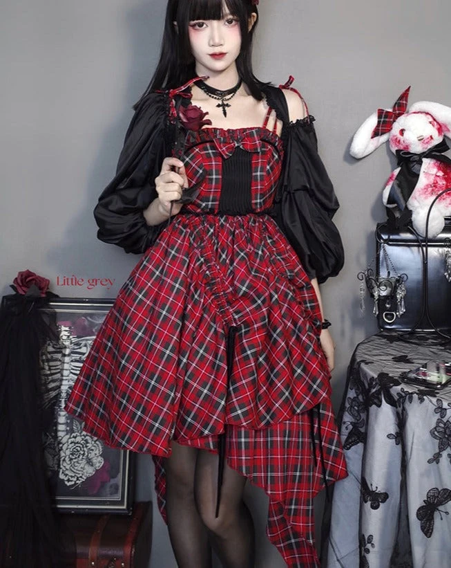 Punk Lolita Tartan Check Jumper Skirt 13 Punk Lolita Tartan Check Jumper Skirt - Image 11