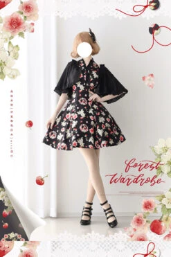 Early Summer Strawberry Picture Book Flare Sleeve Short Cardigan [Buy Together For 20% Off] -LOLITA Shop O1CN01tX1Tl42IEO96hEcQq 482929254
