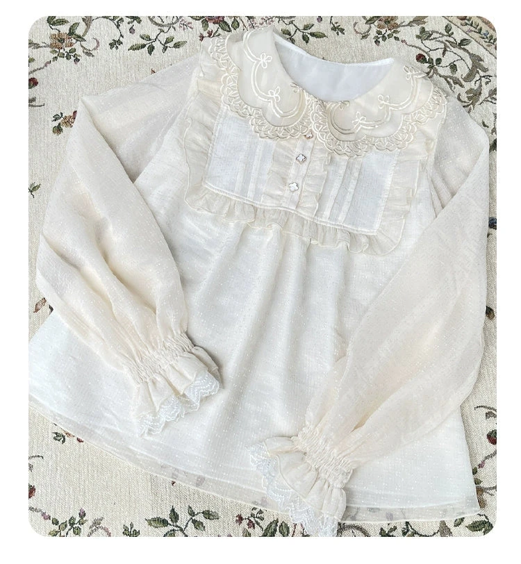 Flower Button Long Sleeve Blouse 8 Flower Button Long Sleeve Blouse - Image 6