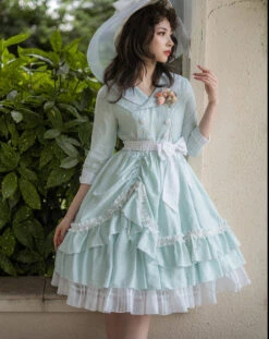 Retro Movie Star Double-breasted Dress -LOLITA Shop O1CN01tliyvB1OgfmFlpGfR 1808251735