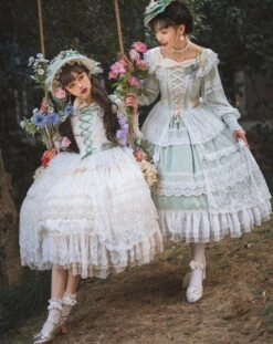 [Pre-order] Bell Orchid Flower Embroidery Open Skirt Elegant Dress -LOLITA Shop O1CN01tnYqPz2GOLJAXV6RA 57119005