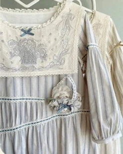 Go Picnicking Striped Half Sleeve Dress -LOLITA Shop O1CN01tzS4Yf1NZyfJqyu8H 756511585