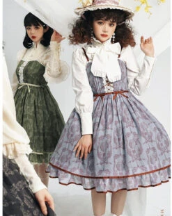 Irene Flower Print Jumper Skirt -LOLITA Shop O1CN01u8BllG1sqEcQZArdu 830055817