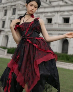 Elegant Gothic Irregular Hem Jumperskirt 32 Elegant Gothic Irregular Hem Jumperskirt -LOLITA Shop O1CN01v2b6J82CZ6BpJ48Jl 2528448487