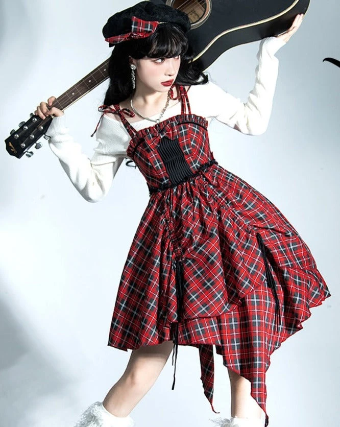 Punk Lolita Tartan Check Jumper Skirt 3 Punk Lolita Tartan Check Jumper Skirt