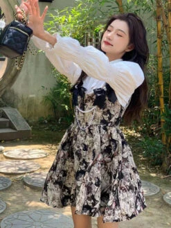 Ribbon And Pearl Cat Design Jumper Skirt -LOLITA Shop O1CN01w7CuZF1ilypikbqit 3051024454