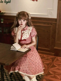 Ruby Chocolate Heart Dot Short Sleeve Dress -LOLITA Shop O1CN01wHTpDU2CZ6H981KNs 2528448487 d1e68ee8 022f 42af 9c7b 22743e219ef3