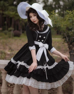 Retro Movie Star Double-breasted Dress -LOLITA Shop O1CN01wIJgGl1OgfmGQtLHf 1808251735