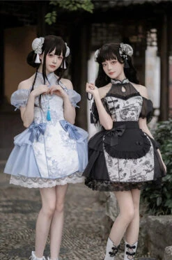 Moonlight Enshin Halter Neck Short Dress With Attached Sleeves -LOLITA Shop O1CN01wNIdoS2CZ6NJQ2zTR 2528448487 6636716a bd8b 427f 8b1a 5db385fac33e