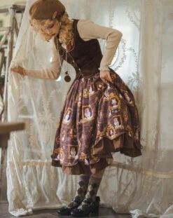 [Pre-order] Frame Cat And Checkered Layered Skirt -LOLITA Shop O1CN01wYDoXl2GOLIGTMJ8O 57119005