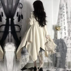 Irregular Hem Frill Coat With Belt -LOLITA Shop O1CN01wcmZMd2CZ6CArDgXr 2528448487