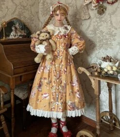Bunny Bear Bunny Long-sleeved One-piece Dress With Bunny Ears, Long Length -LOLITA Shop O1CN01ww73ip20M1hKaVkg7 2430736834