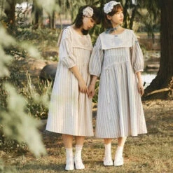 Go Picnicking Striped Half Sleeve Dress -LOLITA Shop O1CN01x543tL1NZyfOOjIPa 756511585