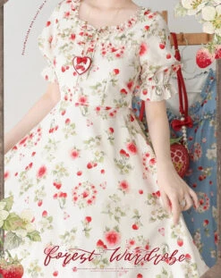 Early Summer Strawberry Picture Book One-Piece Dress With Ribbon Hair Accessory -LOLITA Shop O1CN01xRNLop2IEO93QX6ce 482929254