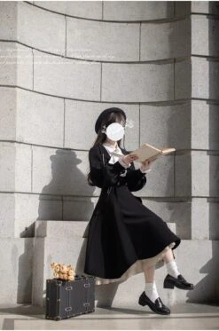 [Pre-order] British Style Double-breasted Black Coat -LOLITA Shop O1CN01xo4vGS2JsWX47mjqU 2312269477