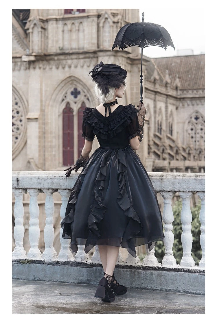 Floating Song Irregular Ruffle V-neck Dress 11 Floating Song Irregular Ruffle V-neck Dress - Image 9