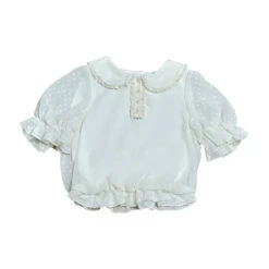 Lucky Day Dot Pattern Round Collar Blouse