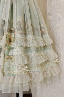 Jumper Skirt With Fluffy Veil And Sunflower Pattern Lace Skirt -LOLITA Shop O1CN01yAdZRP1jmGfu3kZvk 290794590
