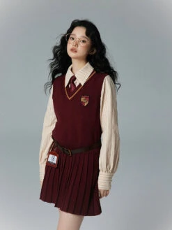 [Pre-order] Hogwarts School Of Witchcraft And Wizardry V-neck Knit Jumper Skirt -LOLITA Shop O1CN01yRsotH2Eqcgoj4MA1 1644008796