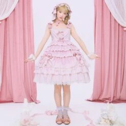 [Pre-orders Available Until 12/18] Lace Figure Tiered Jumper Skirt -LOLITA Shop O1CN01yTS8fX2CO6v2tnrQ4 28129184