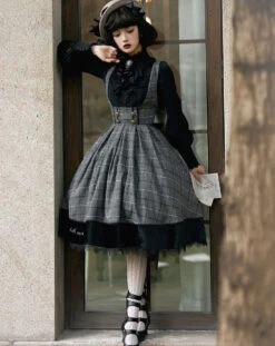 Fontainebleau Checkered High Waist Jumper Skirt -LOLITA Shop O1CN01yXN7k31OM45d52Ry6 1741691690 3afd9877 8659 4669 9a7f f35cdaa8c2e4
