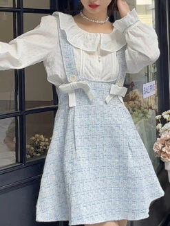 High Waist Blue Stitch Jumper Skirt -LOLITA Shop O1CN01ynuhRg2KFQ3cspQdp 1594659527