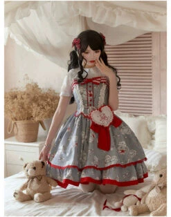 Bear Tea Party 2-tiered Ruffle Jumper Skirt -LOLITA Shop O1CN01z3tqqm2CZ6NSlHQev 2528448487 7ec81e24 6cc5 4262 a561 1a75b0090bca