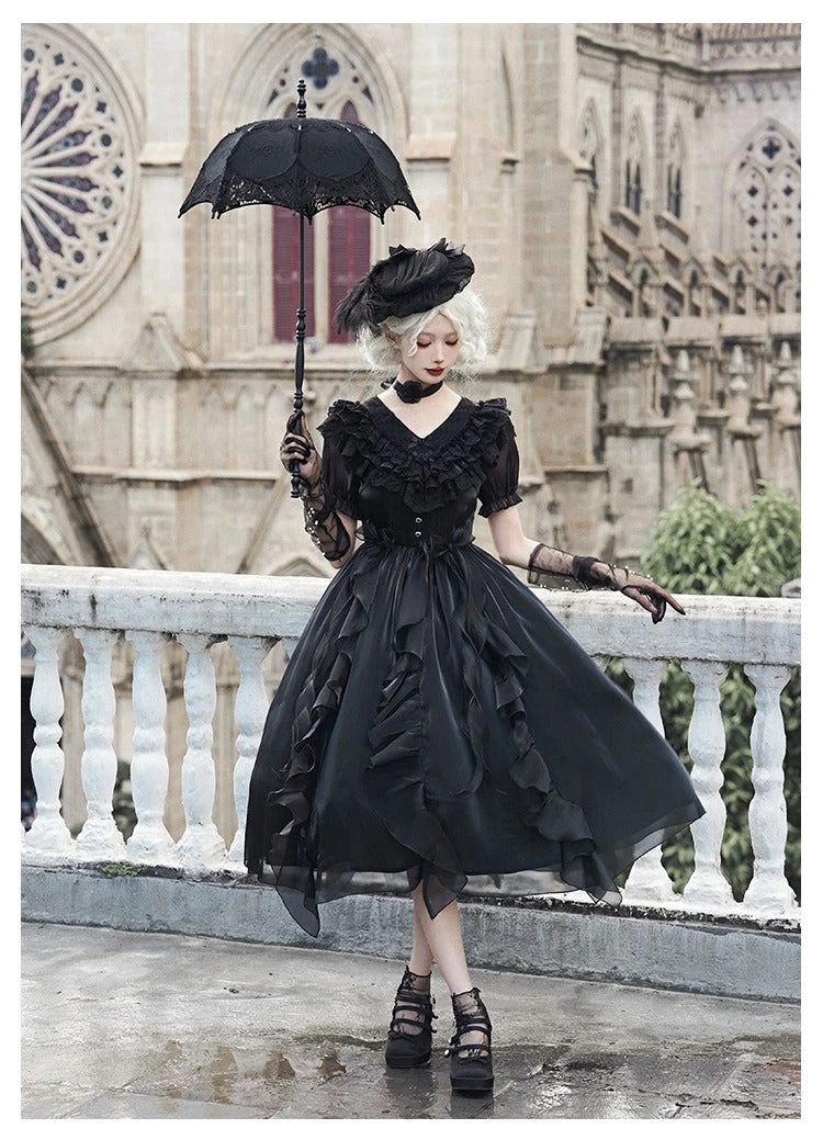 Floating Song Irregular Ruffle V-neck Dress 10 Floating Song Irregular Ruffle V-neck Dress - Image 8