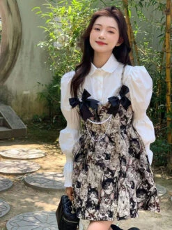 Ribbon And Pearl Cat Design Jumper Skirt -LOLITA Shop O1CN01zja3en1ilypemiHnw 3051024454