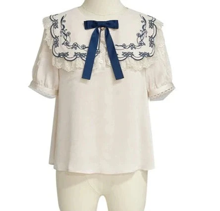 Opera Theater Embroidered Short Sleeve Blouse 5 Opera Theater Embroidered Short Sleeve Blouse - Image 3