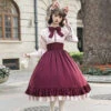 Rose Red Fake Two-piece Style Dress -LOLITA Shop O1CNA1aLprgy2CZ6L8zcdnJ 25284484