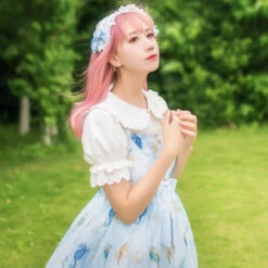 Embroidered Collar Lolita Short Sleeve Blouse With Ruffles And Lace -LOLITA Shop TB2LsI9tSxjpuFjSszeXXaeMVXa 83566271
