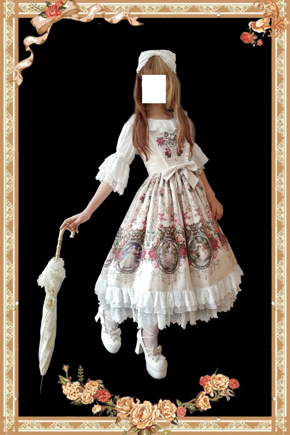 Royal Mural Color Rose Jumper Skirt 5 Royal Mural Color Rose Jumper Skirt - Image 3