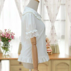 Embroidered Collar Lolita Short Sleeve Blouse With Ruffles And Lace -LOLITA Shop TB2Wd12g9B0XKJjSZFsXXaxfpXa 83566271
