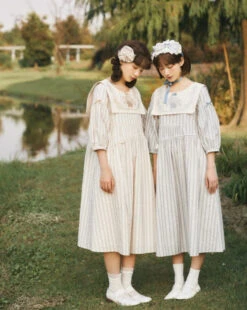 Go Picnicking Striped Half Sleeve Dress -LOLITA Shop dd3ec5fdly1hlq1lcb0cej22dc3k0npg