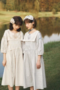 Go Picnicking Striped Half Sleeve Dress -LOLITA Shop dd3ec5fdly1hlq1lua7jtj22dc3k0npg
