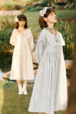 Go Picnicking Striped Half Sleeve Dress -LOLITA Shop dd3ec5fdly1hlq1m55l99j23gg56ou14