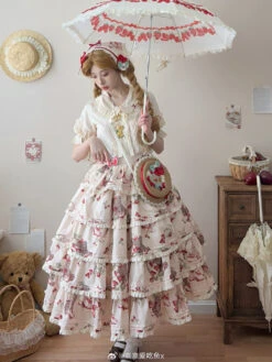 Bunny Bear Bunny Print Tiered Skirt -LOLITA Shop deffc114gy1ht8hxuulfej21ei1vcqv7